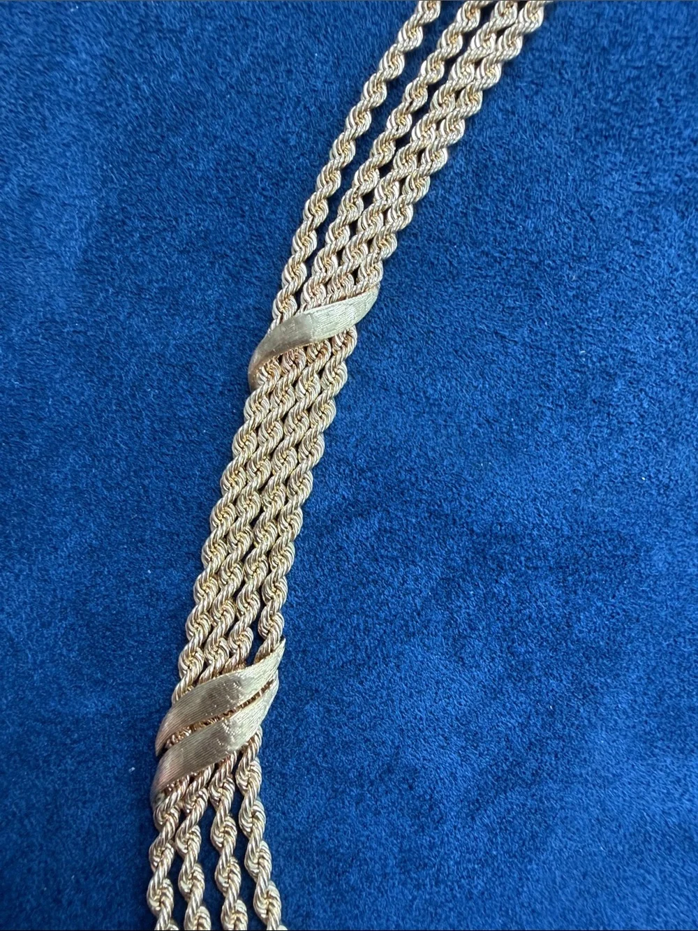 14K Gold Multi-Strand Rope Necklace - Picture 2 of 5